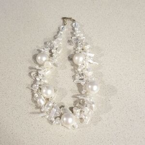 Freshwater pearl and crystal necklace.